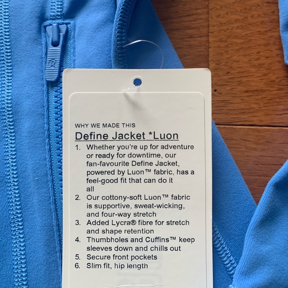 💙LULULEMON DEFINE JACKET* LUON-BLUE NILE-8/10/12💙 - Picture 13 of 15